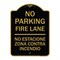 Signmission No Parking Fire Lane No Estacione Zona Contra Incendio, Black & Gold Alum, 18" x 24", BG-1824-23727 A-DES-BG-1824-23727 - alternate 1
